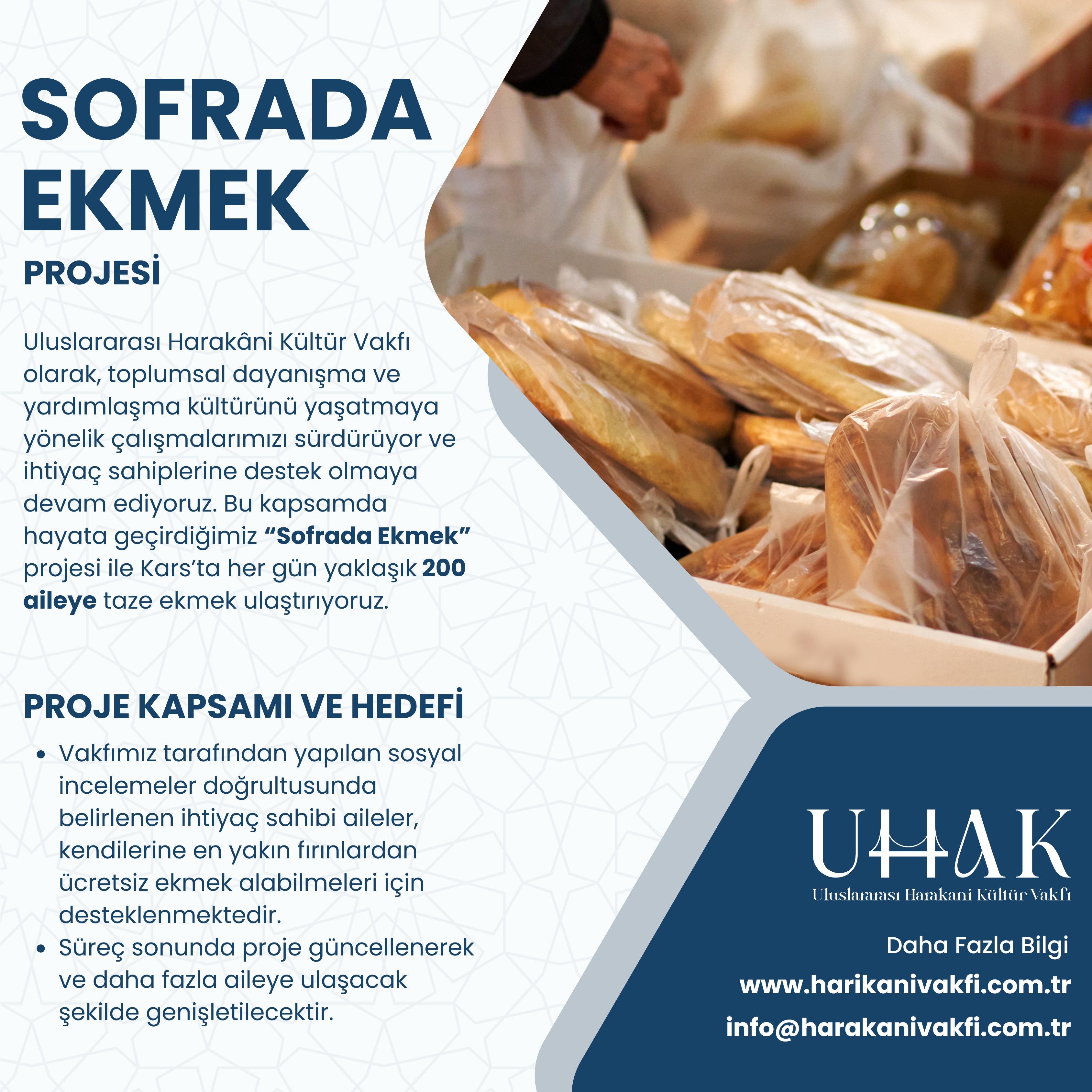 Uluslararası Harakani Kültür Vakfı “Sofrada Ekmek” Projesi